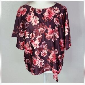 NWT Marc New York XS floral blouse pink & purple